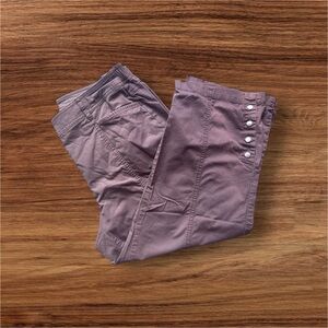 JM Collection Capri Crop Casual Pants Full Elastic Waist Size 8 Brown Check